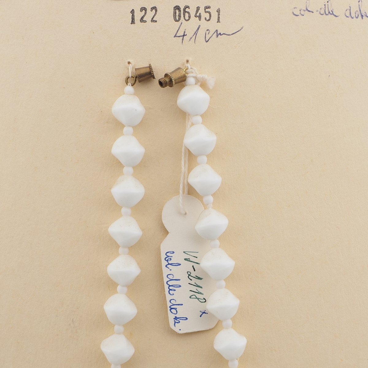 Czech vintage necklace white nugget glass beads