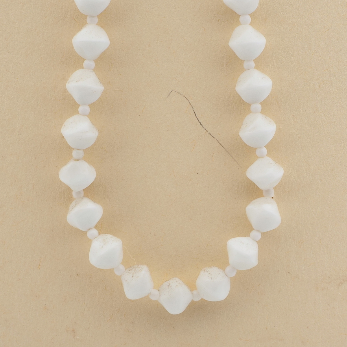 Czech vintage necklace white nugget glass beads