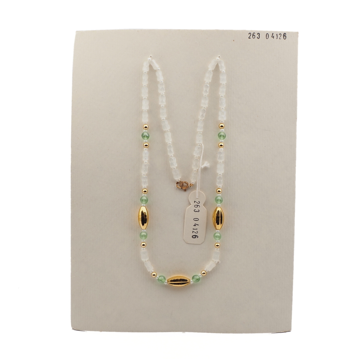 Vintage Czech necklace frost satin atlas faceted glass beads 