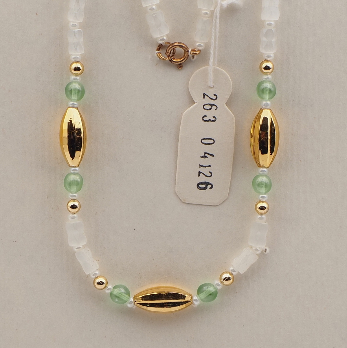 Vintage Czech necklace frost satin atlas faceted glass beads 