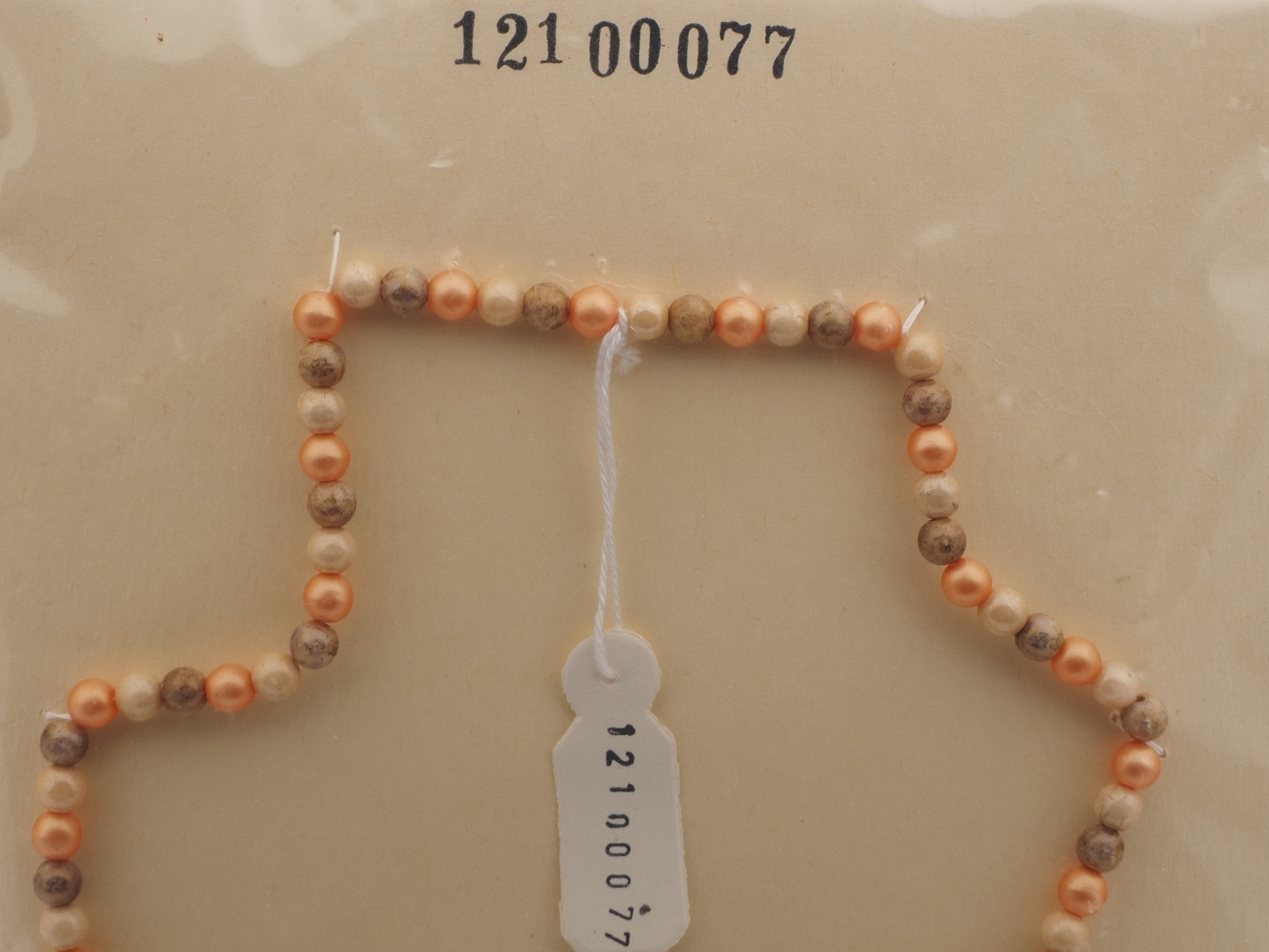 Vintage Czech necklace marble glass beads 