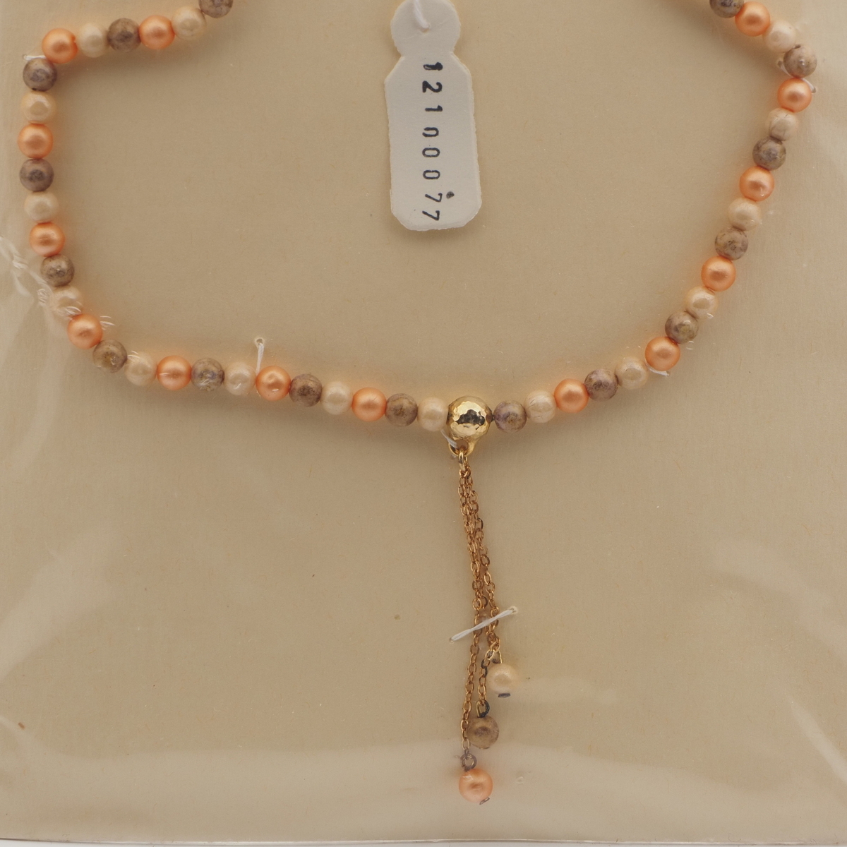Vintage Czech necklace marble glass beads 