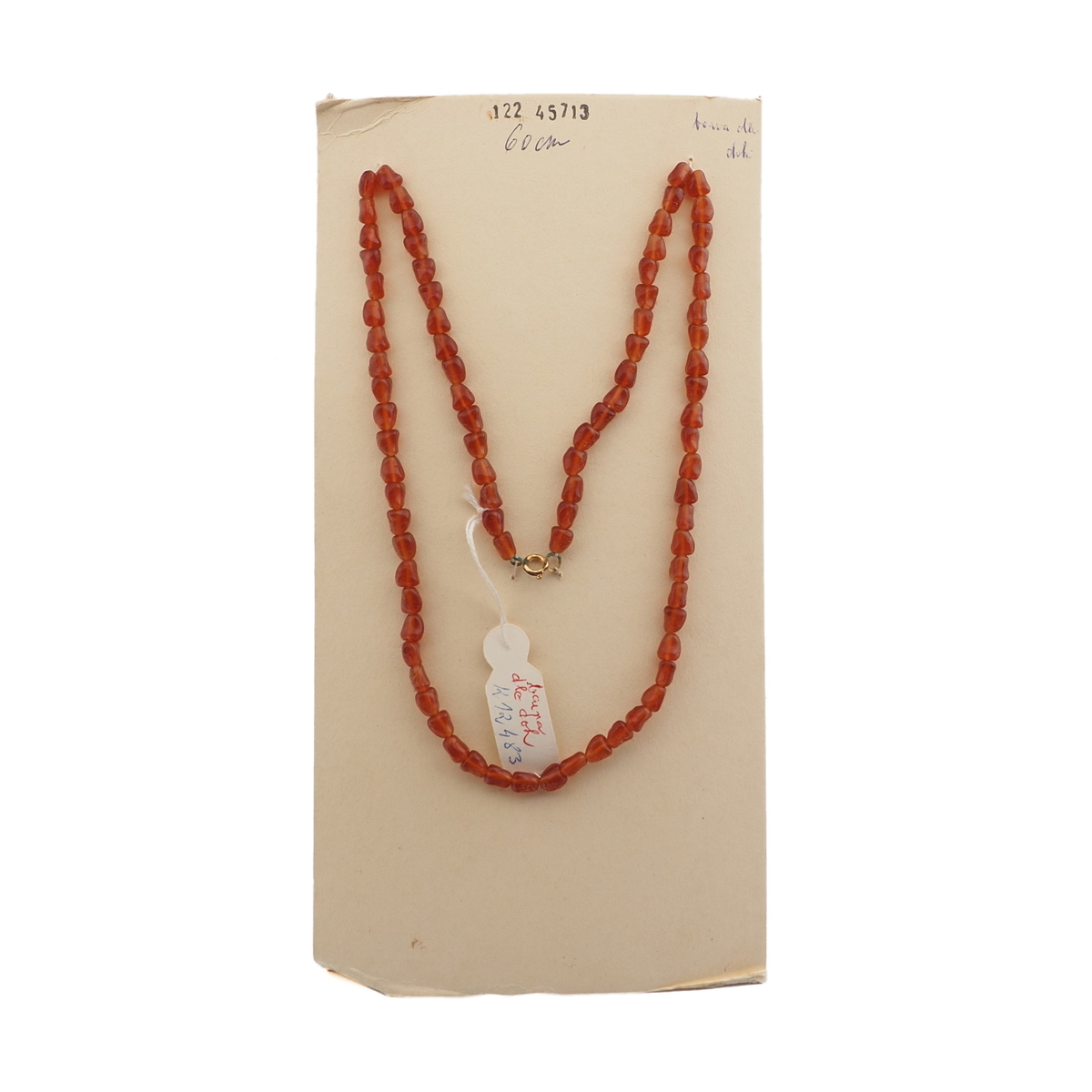 Czech vintage necklace carnelian opaline glass beads