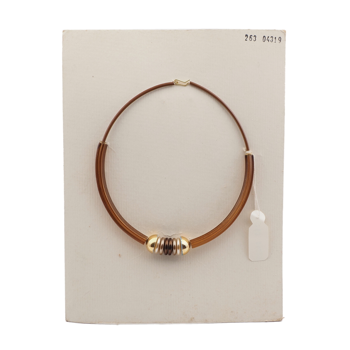 Vintage Czech choker necklace topaz pentagon arc glass beads