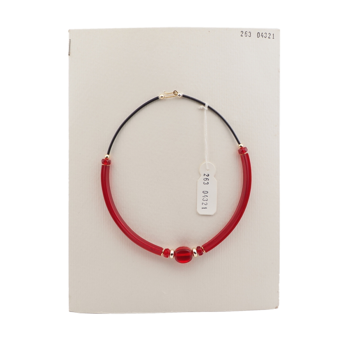 Vintage Czech choker necklace red pentagon arc rondelle glass beads