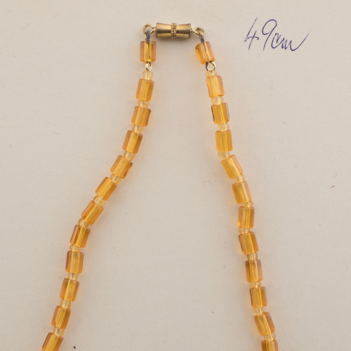 Vintage Czech necklace topaz  bugle rondelle glass beads 
