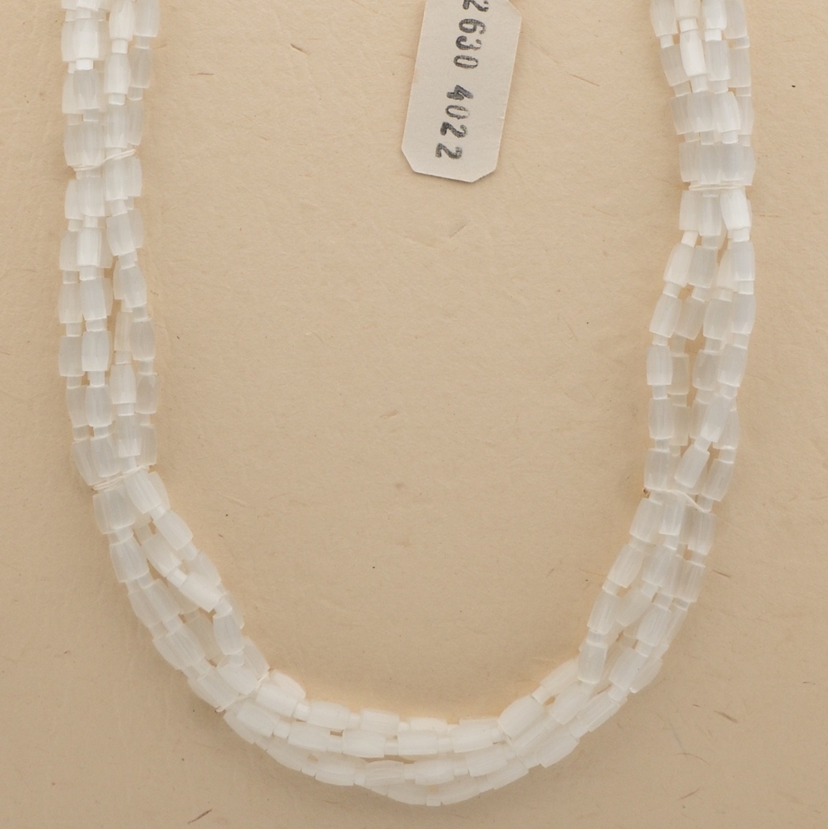 Vintage Czech 5 strand necklace frost satin atlas glass beads 