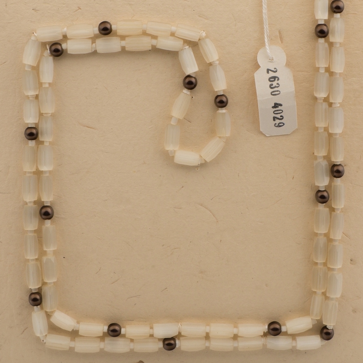 Vintage Czech necklace yellow satin atlas copper glass beads 