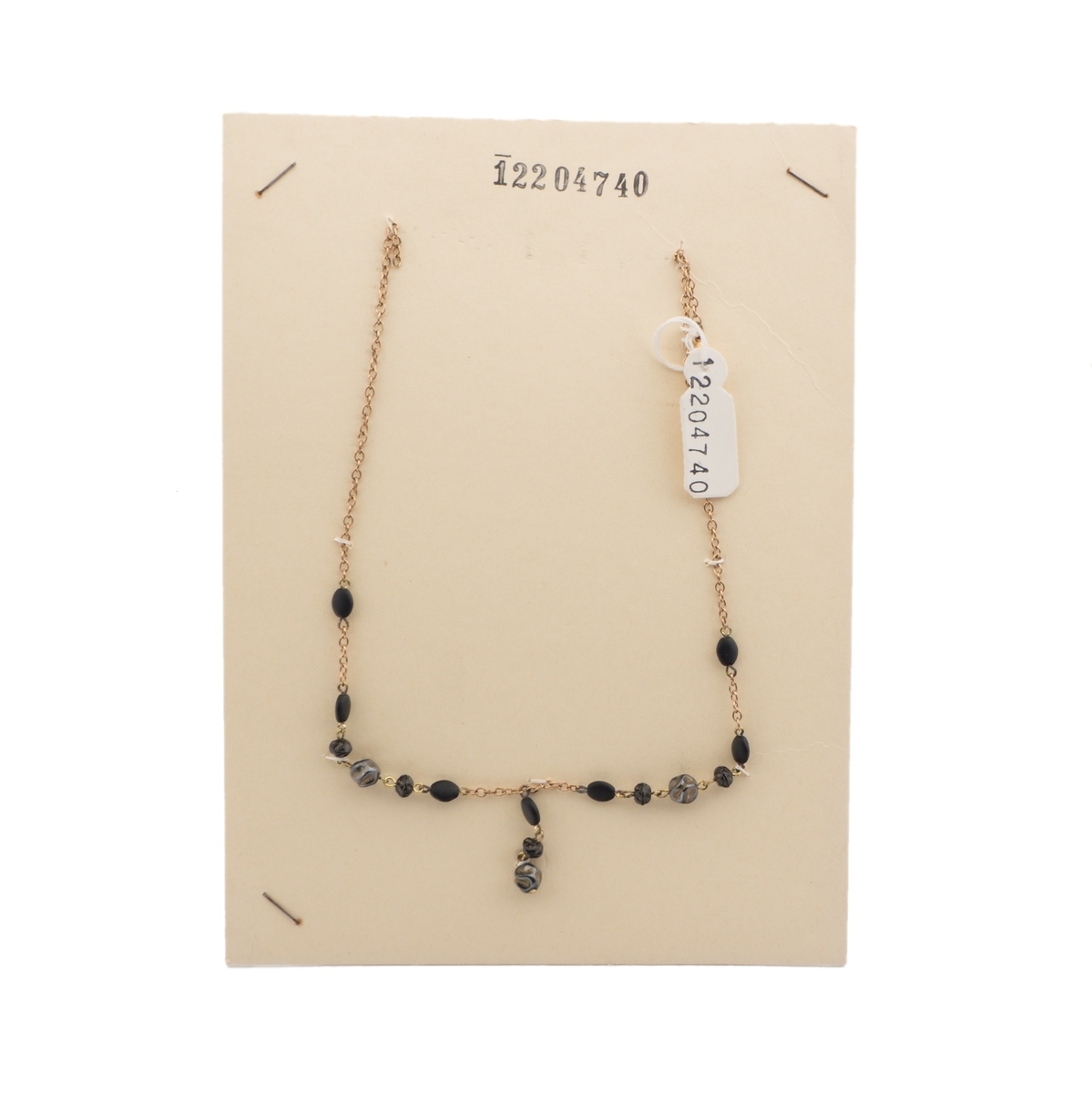 Vintage Czech gold chain glass bead necklace for repair
