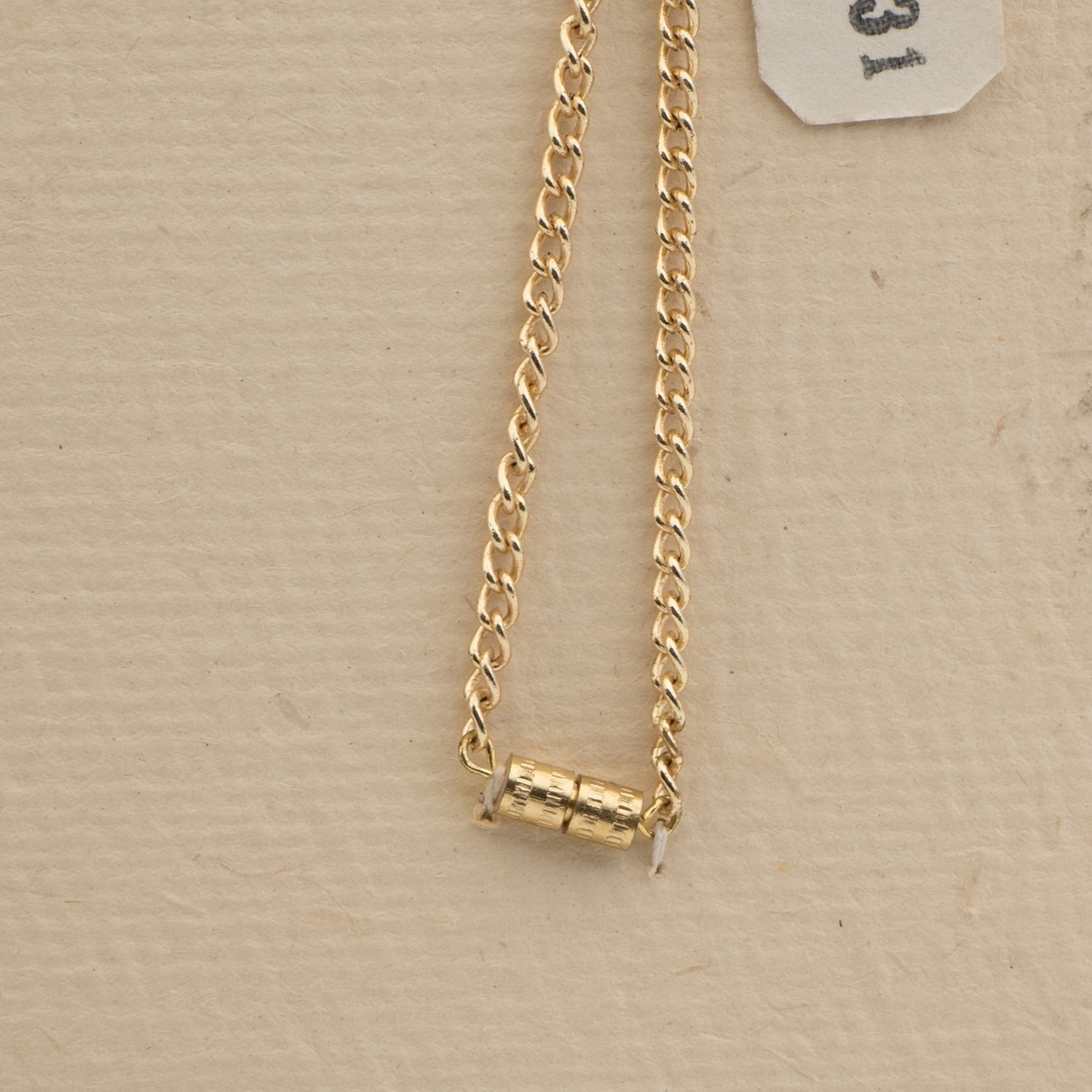 Czech vintage gold chain pendant necklace satin atlas glass beads