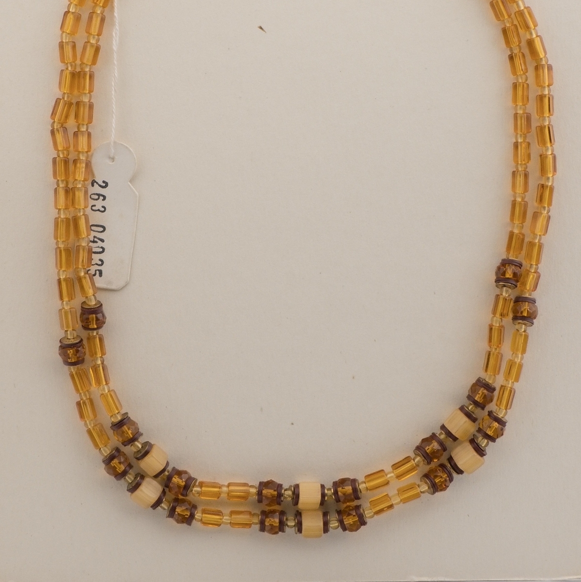 Vintage Czech 2 strand necklace topaz glass beads 