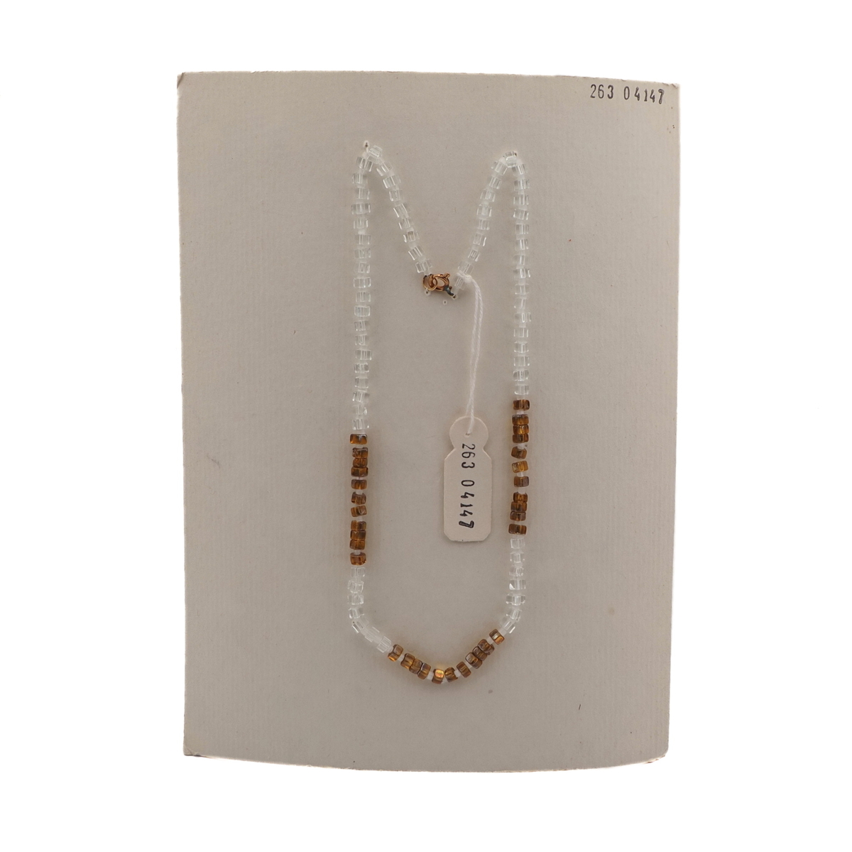 Vintage Czech necklace clear topaz pentagon rondelle glass beads 