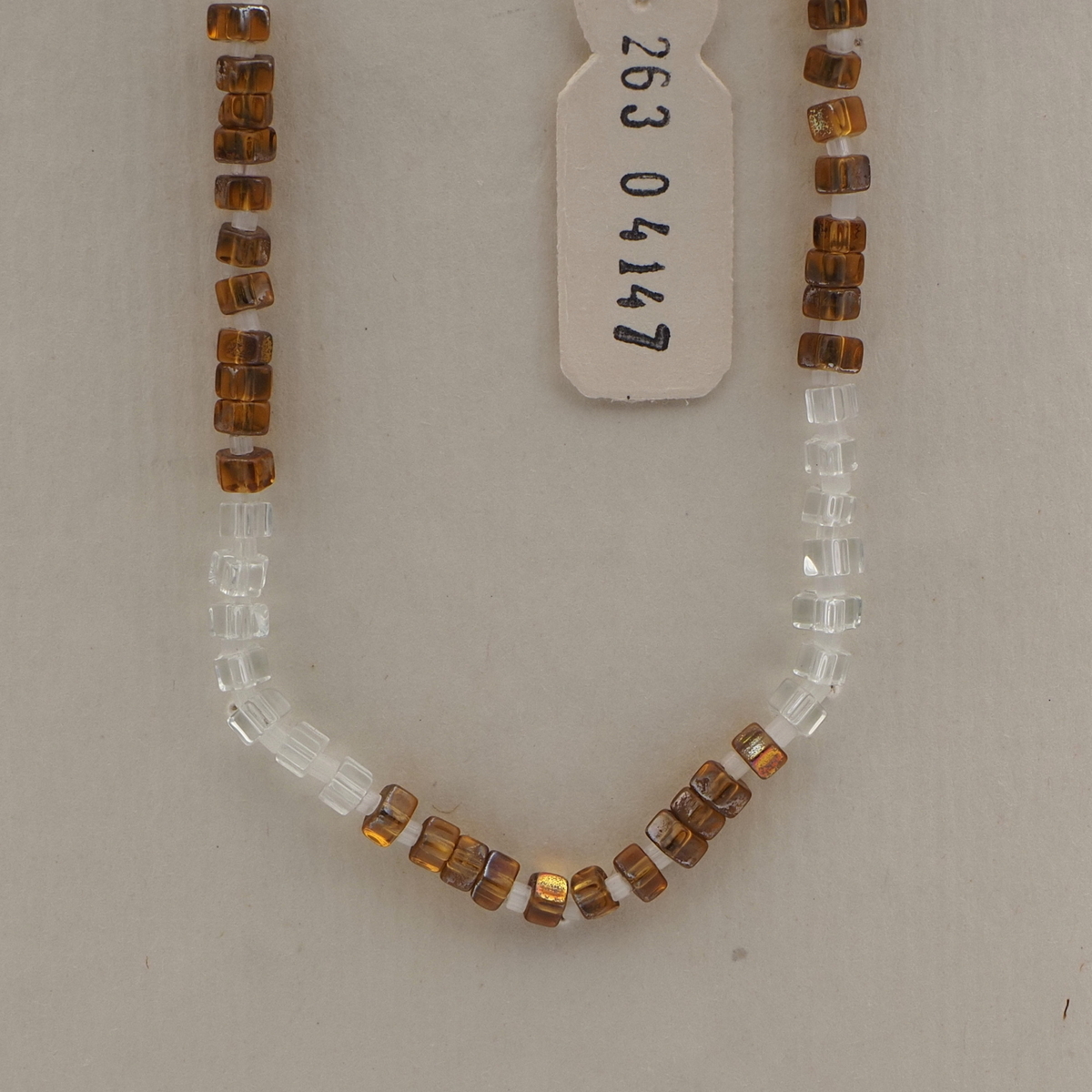 Vintage Czech necklace clear topaz pentagon rondelle glass beads 