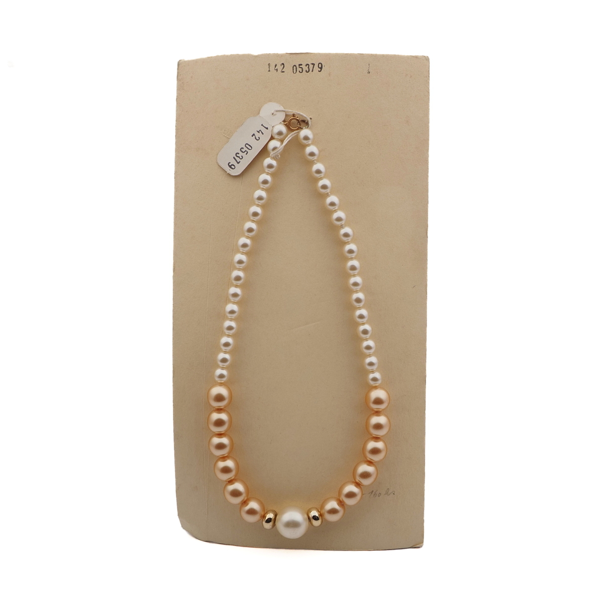 Vintage Czech necklace pearl glass gold plastic beads