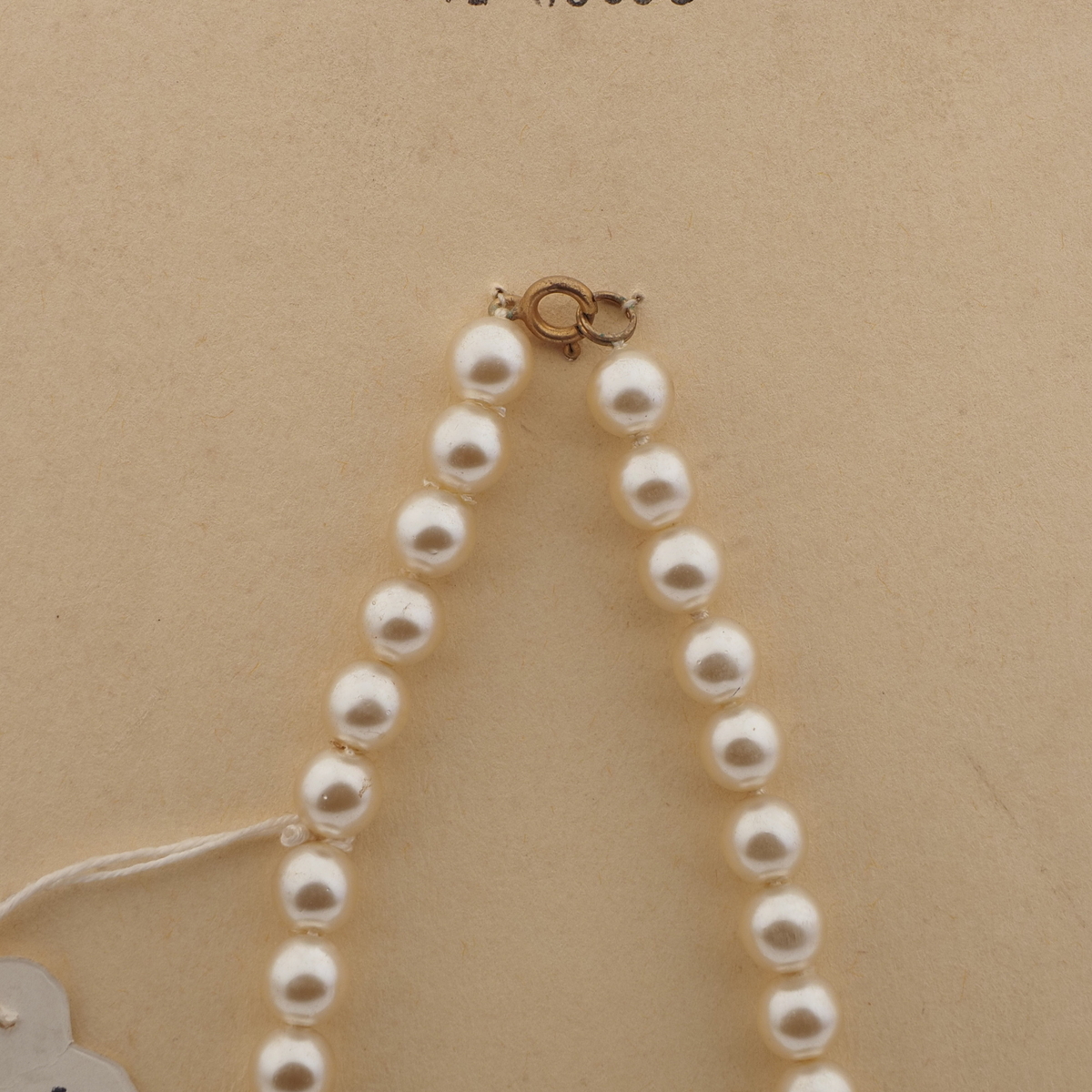 Vintage Czech necklace pearl gold glass plastic beads 