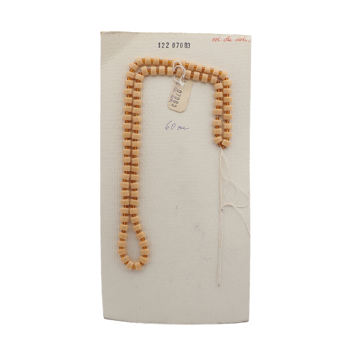 Vintage Czech necklace element beige topaz glass beads 