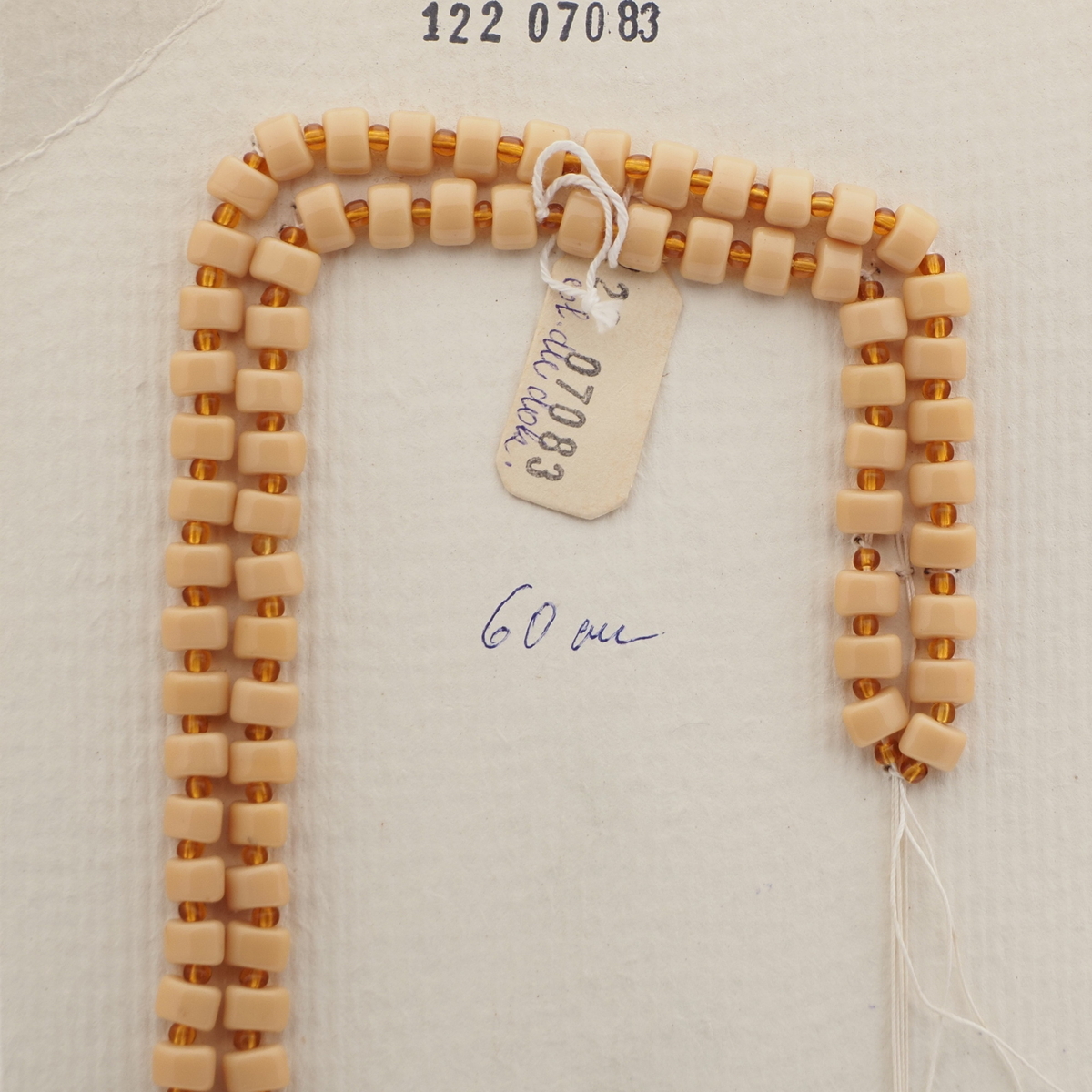 Vintage Czech necklace element beige topaz glass beads 