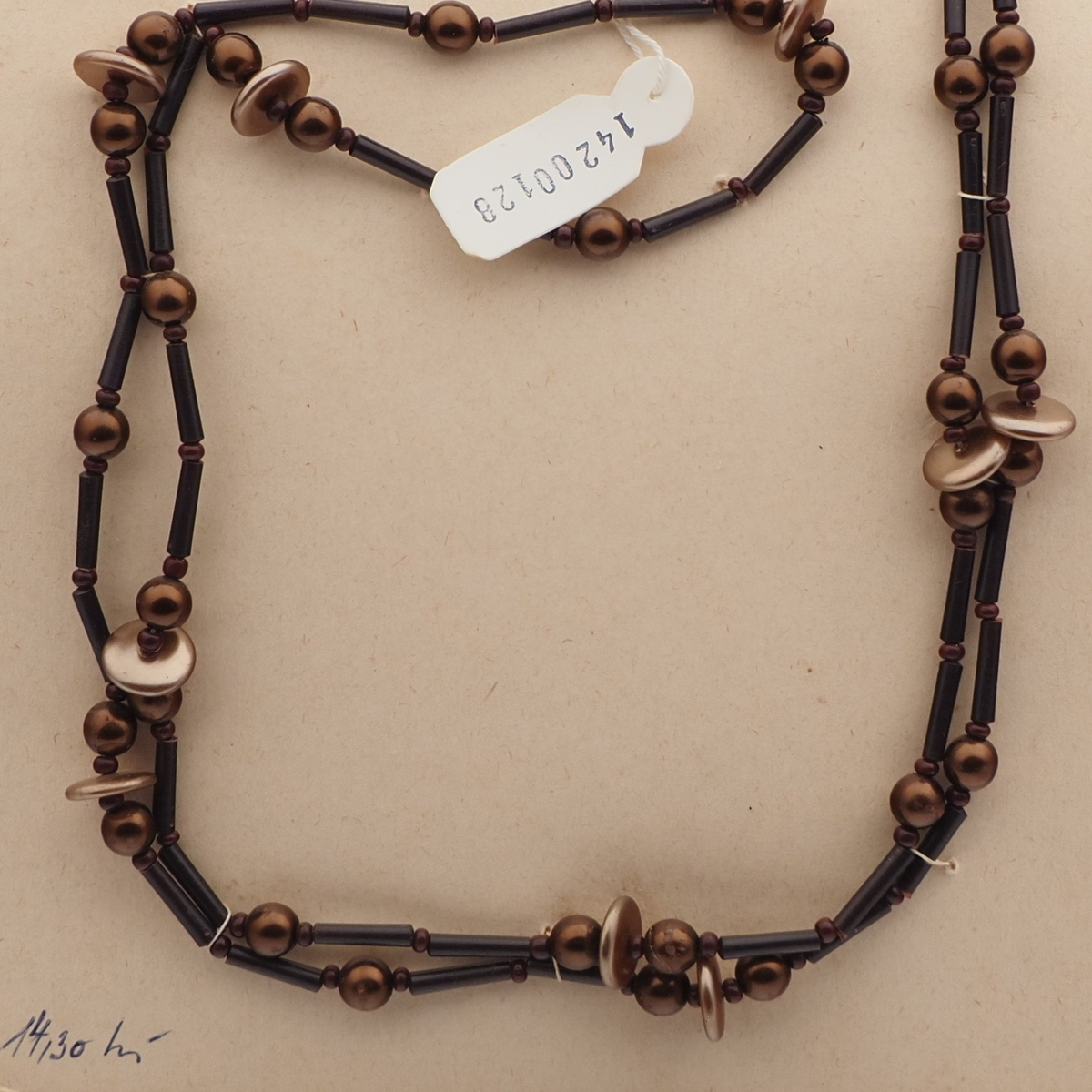 Vintage Czech necklace metallic round rondelle glass plastic beads 