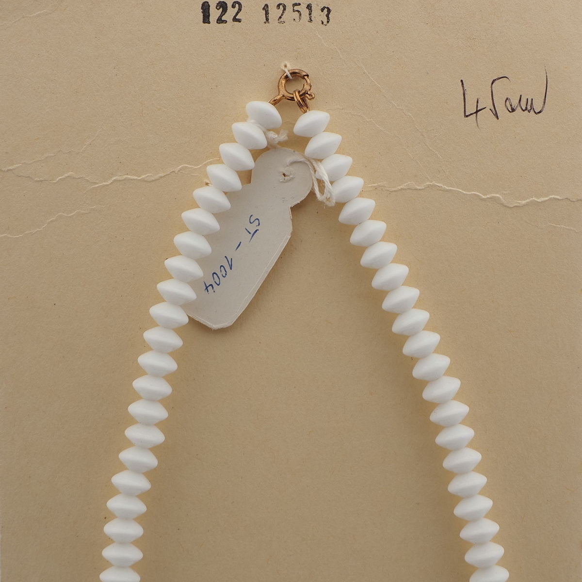 Vintage Czech necklace gradual white rondelle glass beads 