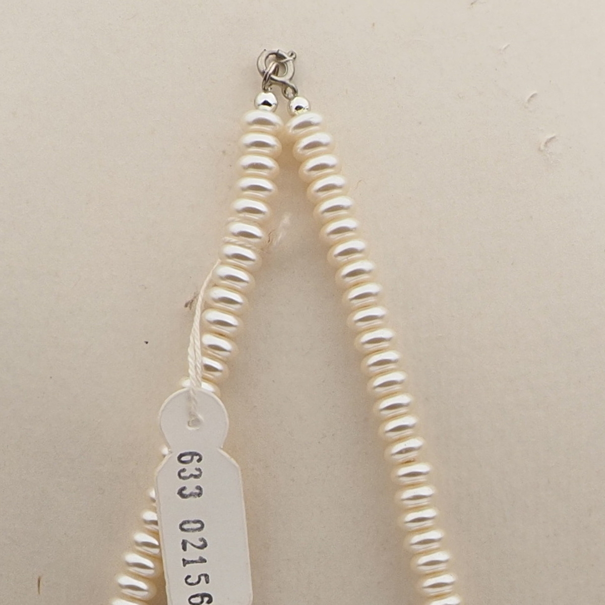 Vintage Czech necklace pearl glass plastic rondelle beads 