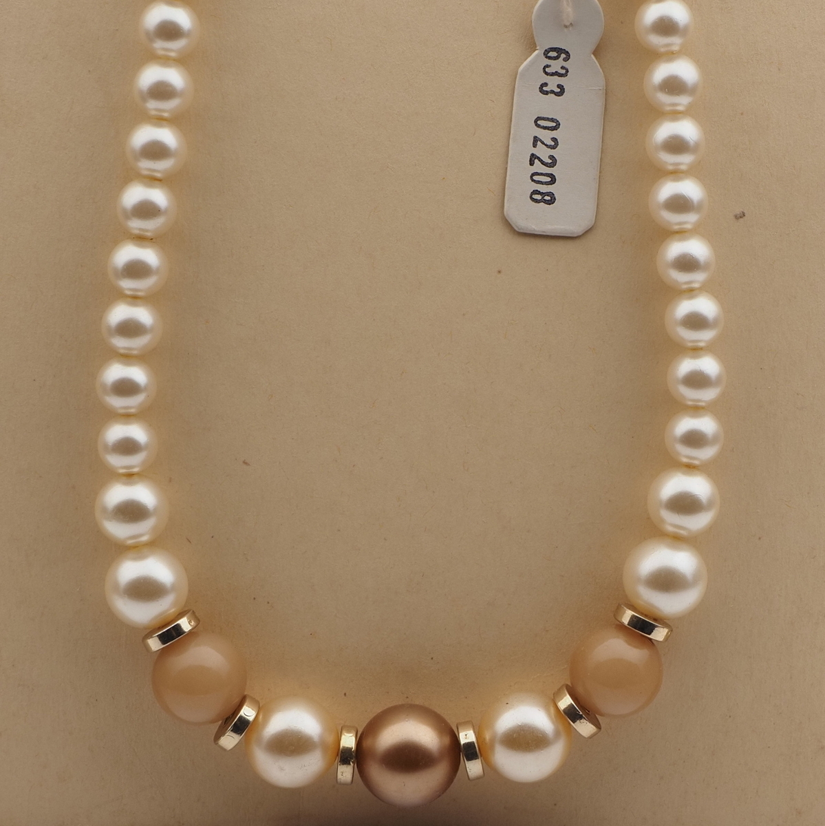 Vintage Czech necklace large pearl round glass plastic rondelle beads 