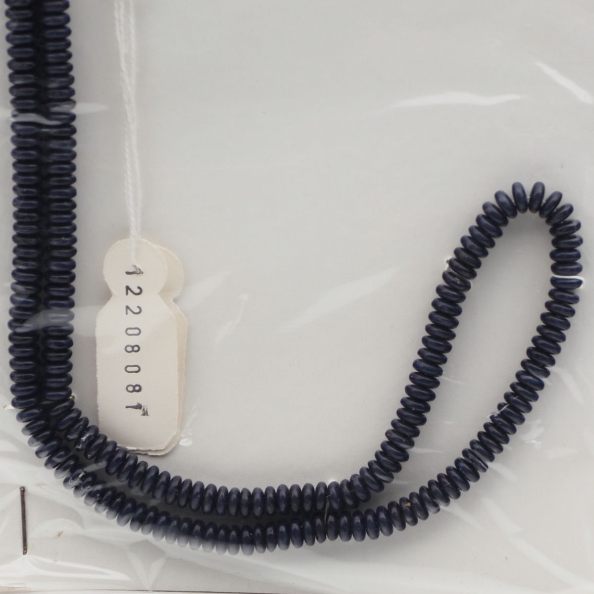 Vintage Czech necklace element blue rondelle glass beads 