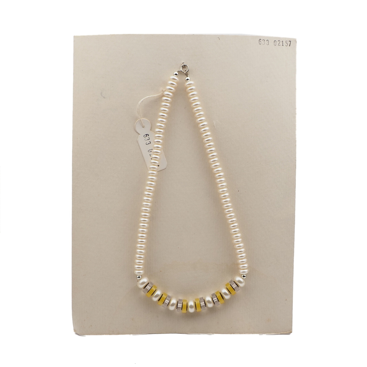 Vintage Czech necklace pearl rondelle glass plastic beads 