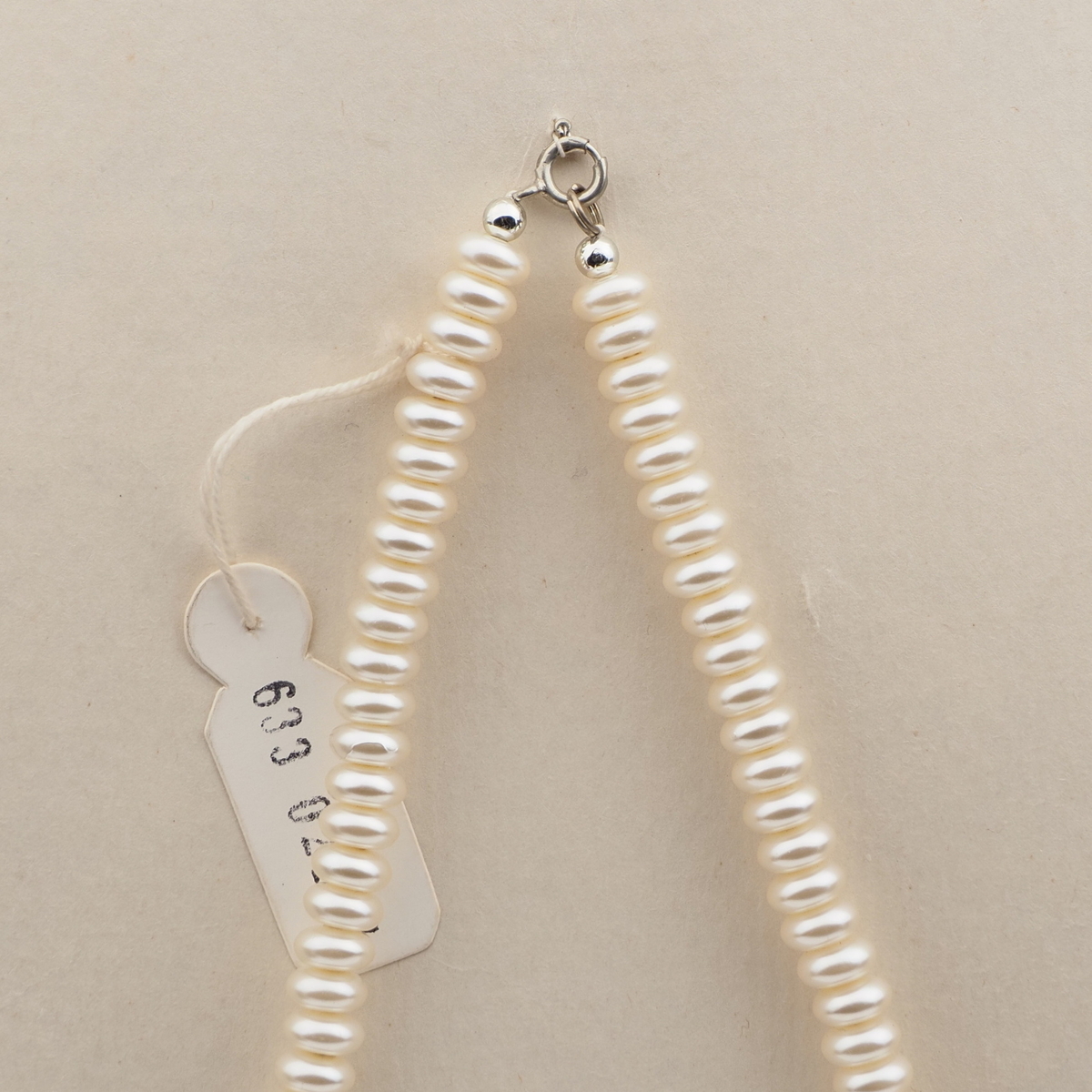 Vintage Czech necklace pearl rondelle glass plastic beads 