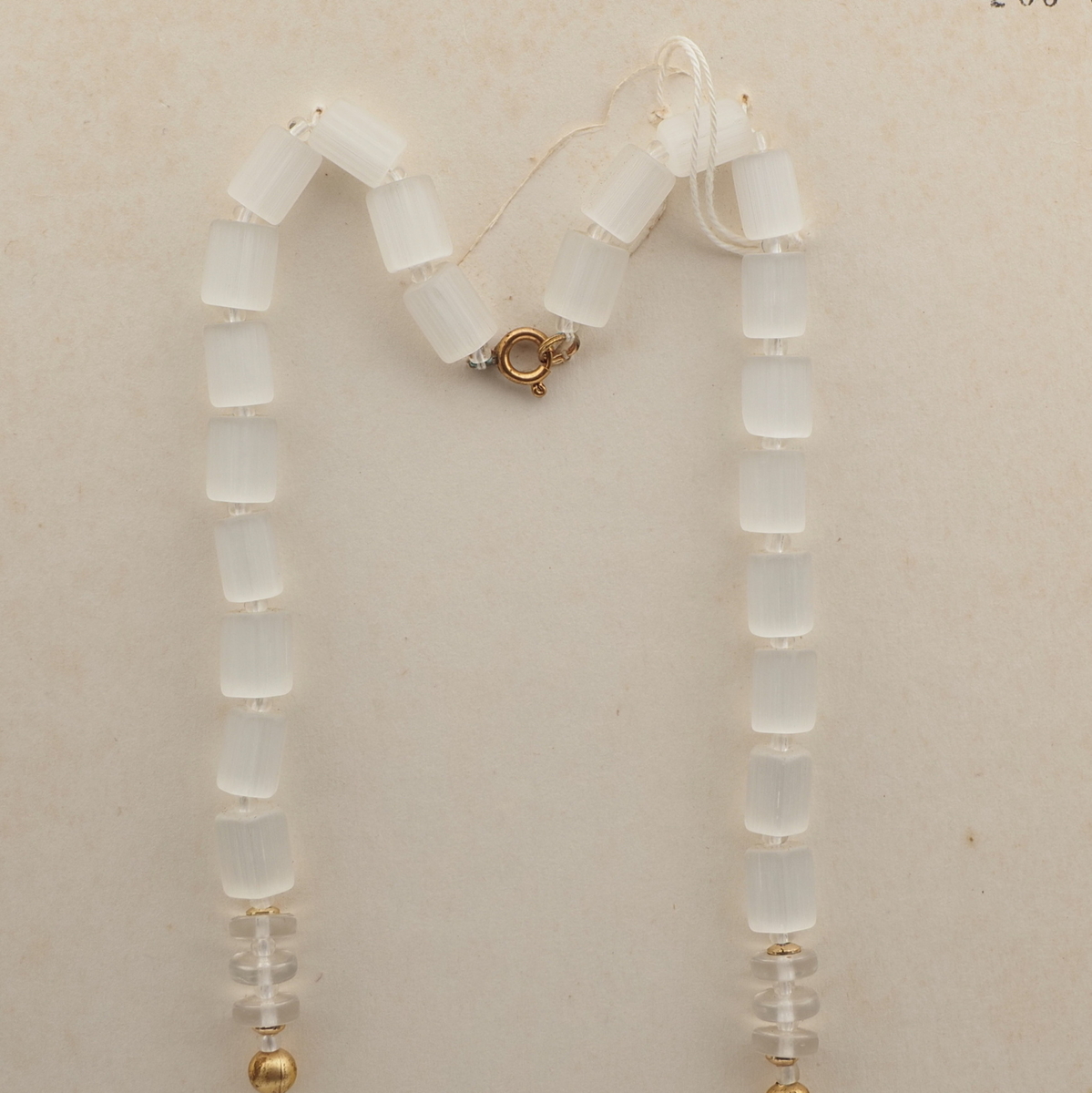 Vintage Czech necklace crystal satin atlas pentagon rondelle glass beads 