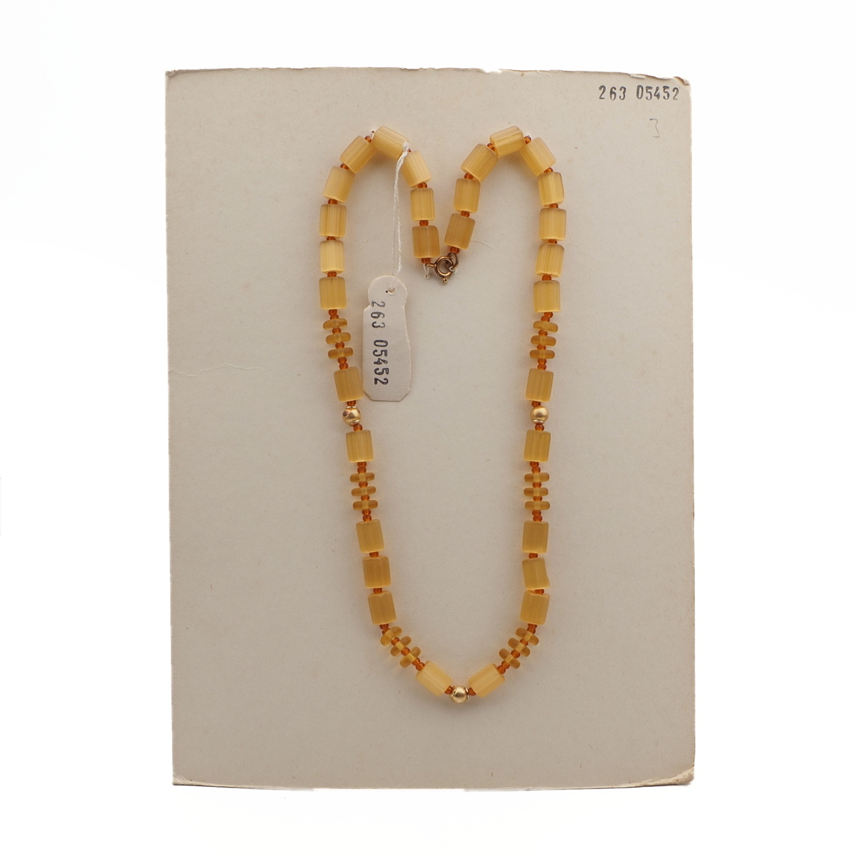 Vintage Czech necklace topaz satin atlas pentagon rondelle glass beads 