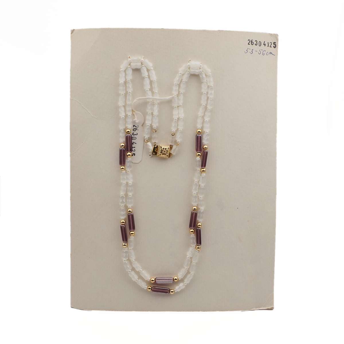 Vintage Czech 2 strand necklace crystal satin atlas pentagon rectangle glass beads
