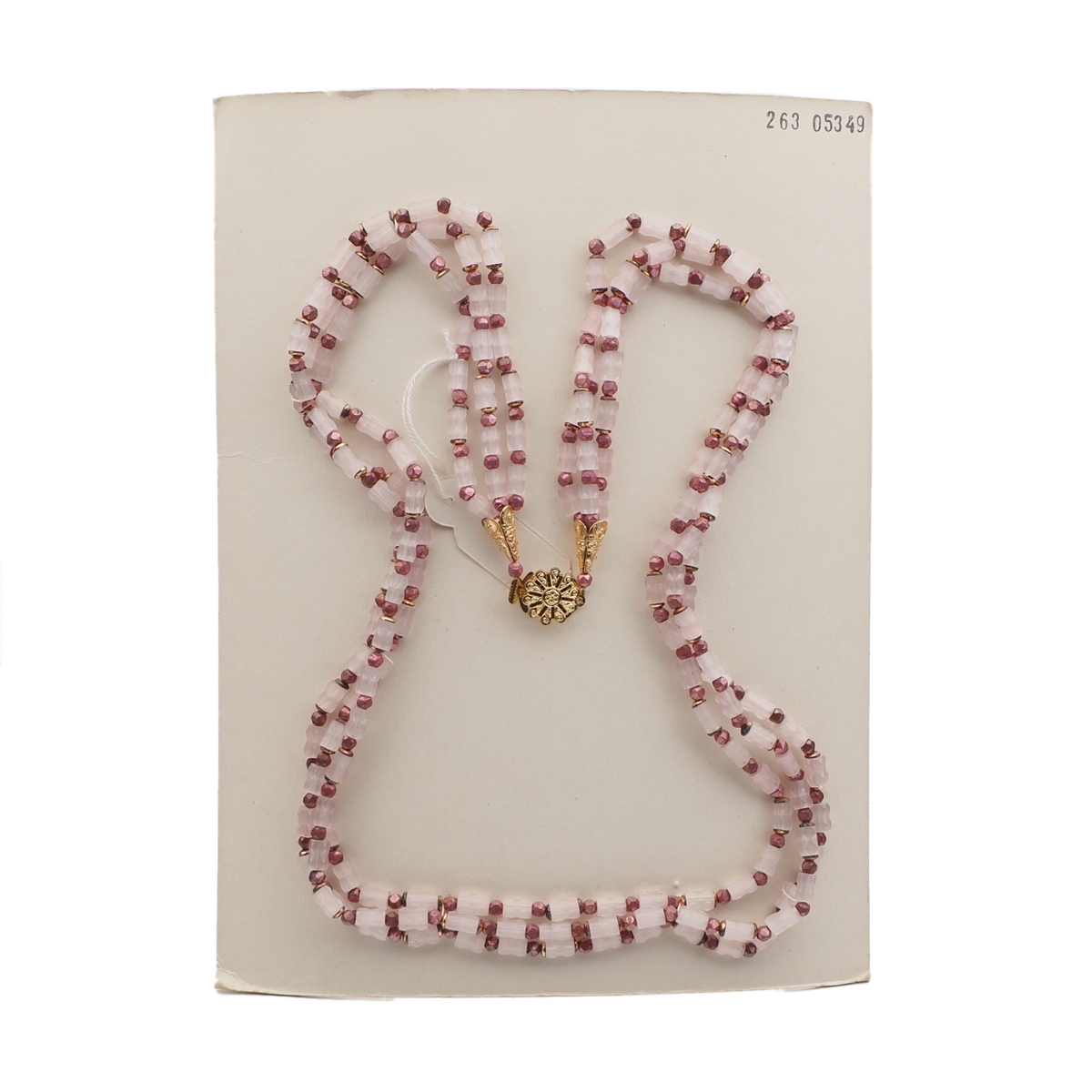 Vintage Czech 3 strand necklace frost satin atlas silver English cut glass beads 