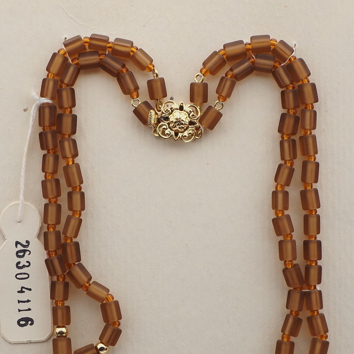 Vintage Czech 2 strand necklace topaz pentagon grape pendant glass beads 