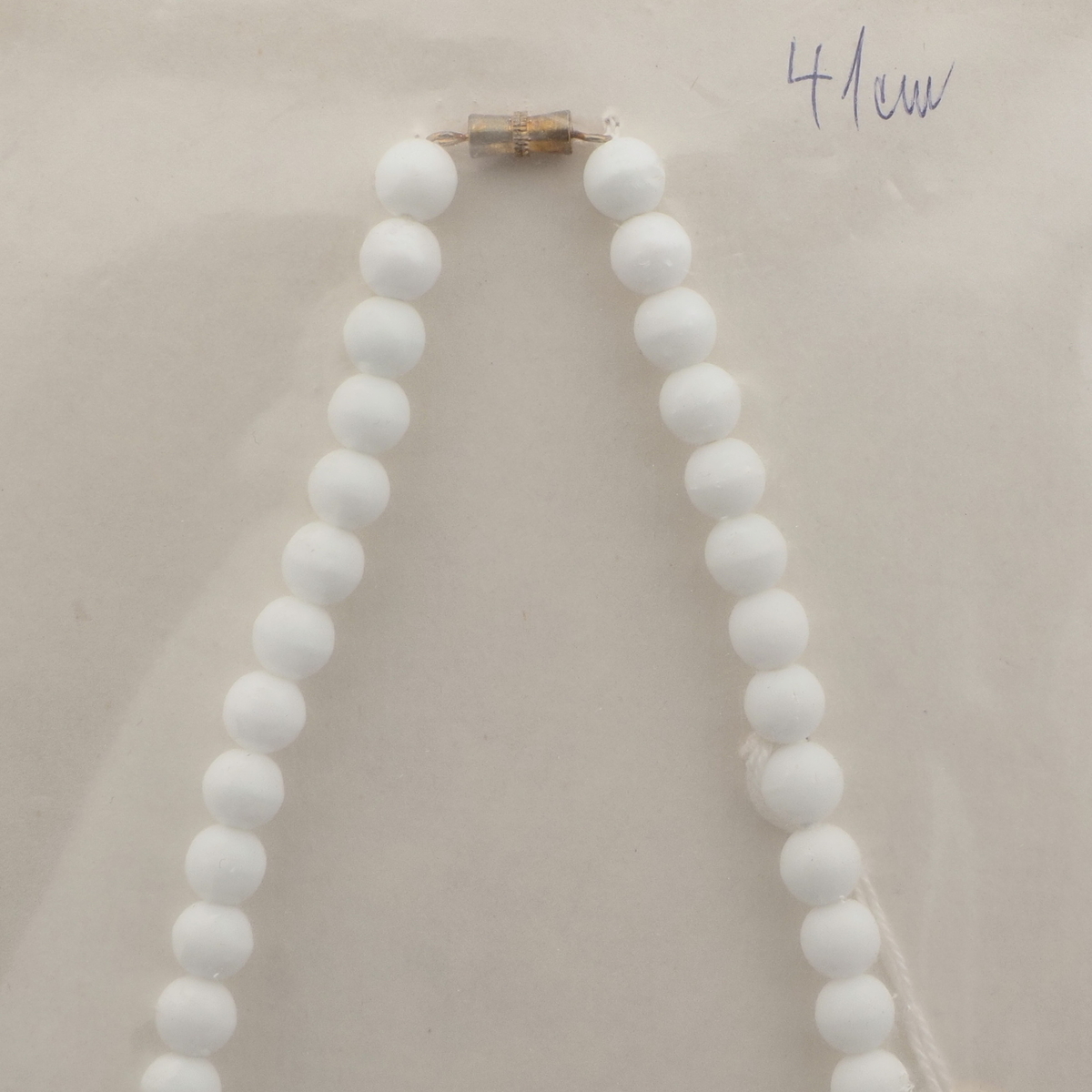 Vintage Czech necklace white black rondelle melon teardrop glass beads 