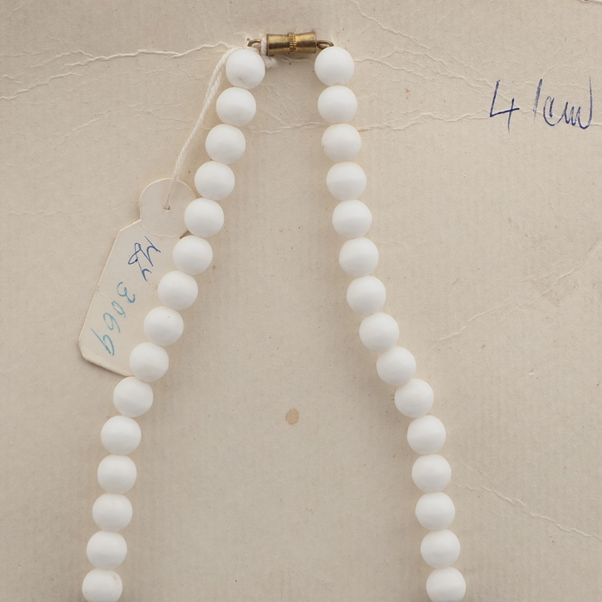 Vintage Czech necklace white black round rondelle melon teardrop glass beads 
