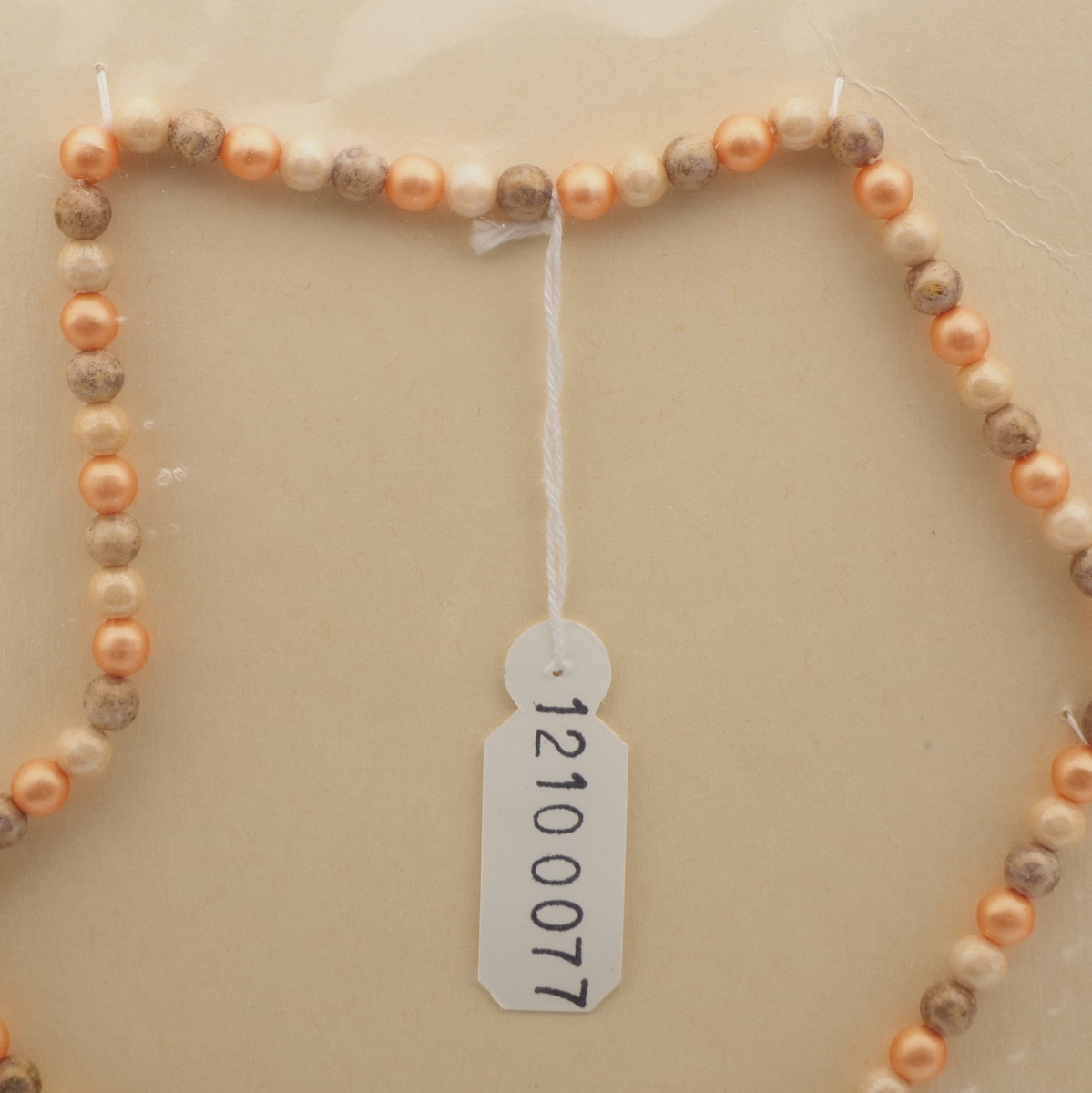 Vintage Czech tassle necklace marble glass beads 