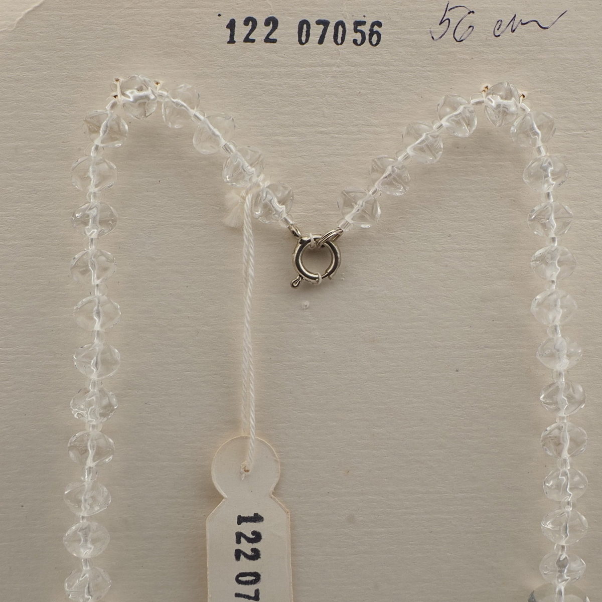 Vintage Czech 1 to 4 strand necklace clear rondelle glass beads silver plastic beads