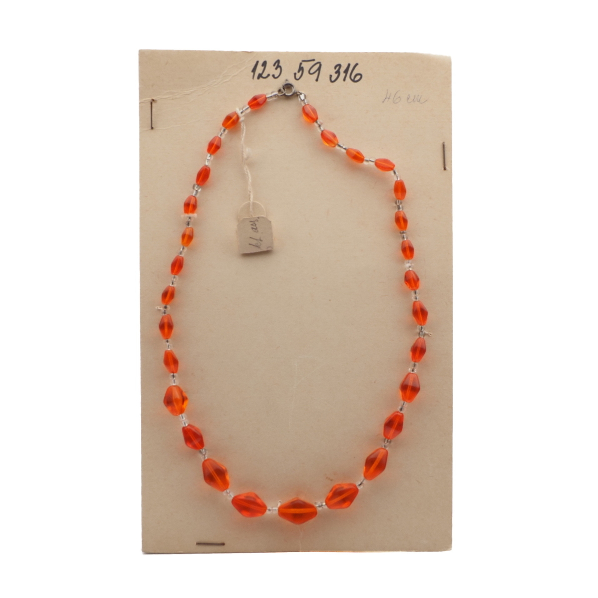 Vintage Czech necklace gradual orange bicone glass beads 