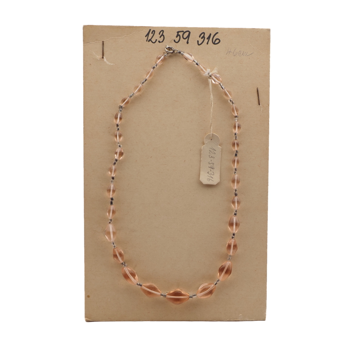 Vintage Czech necklace gradual pink bicone glass beads 