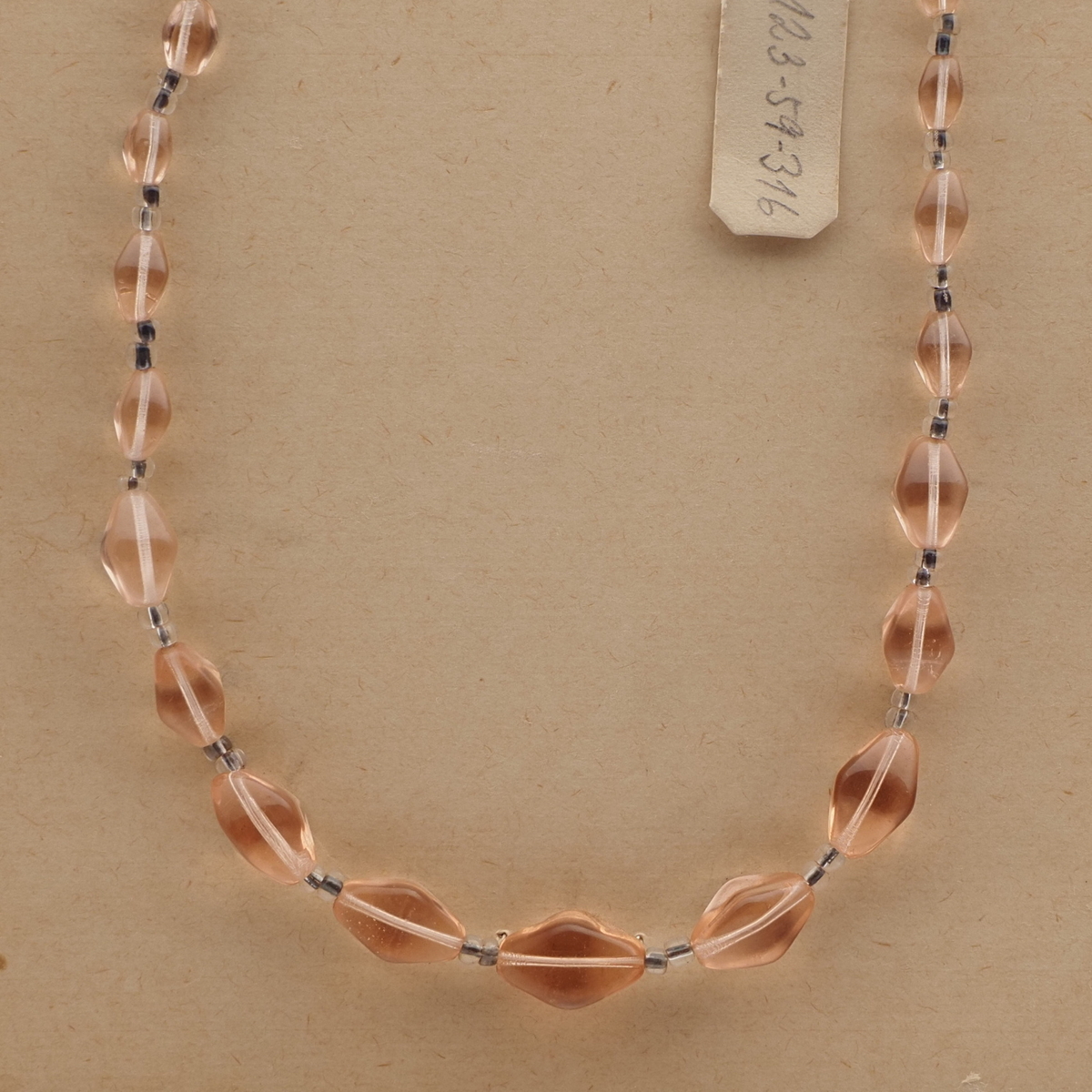 Vintage Czech necklace gradual pink bicone glass beads 