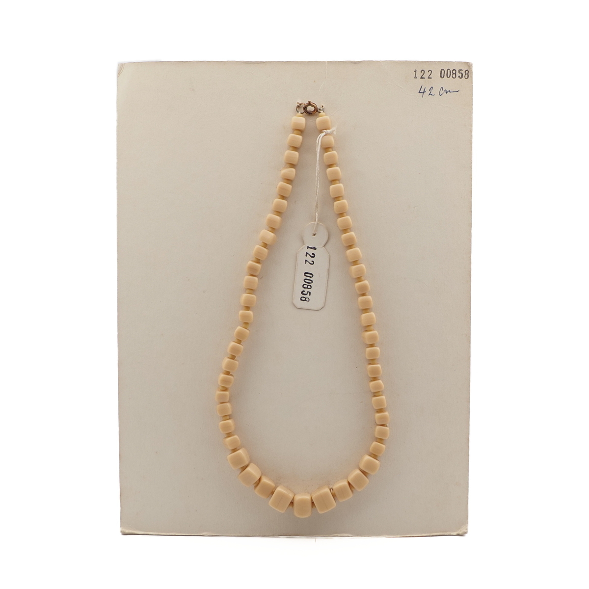 Vintage Czech necklace beige cube seed glass beads 