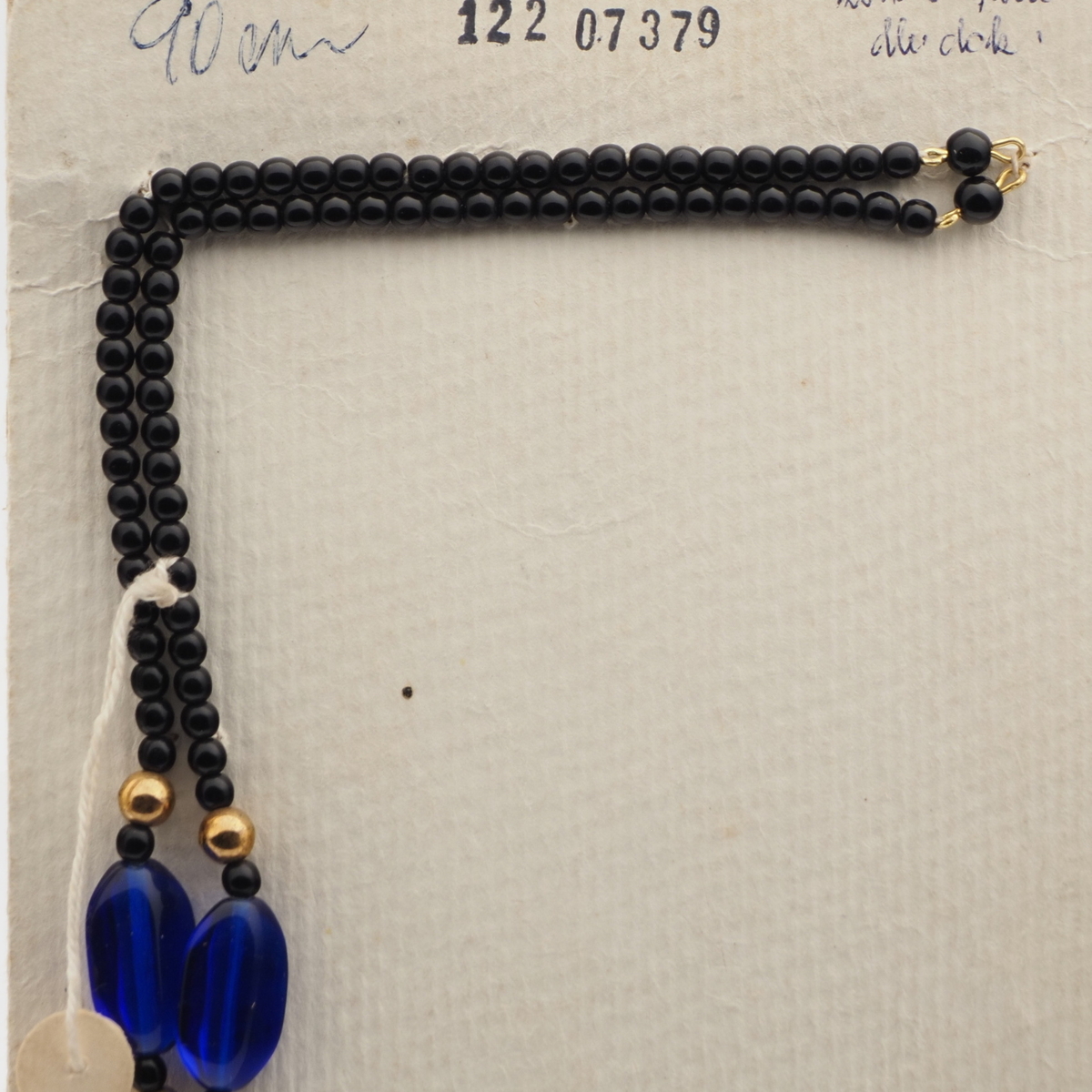 Vintage Czech necklace element glasses holder cobalt blue black glass beads 