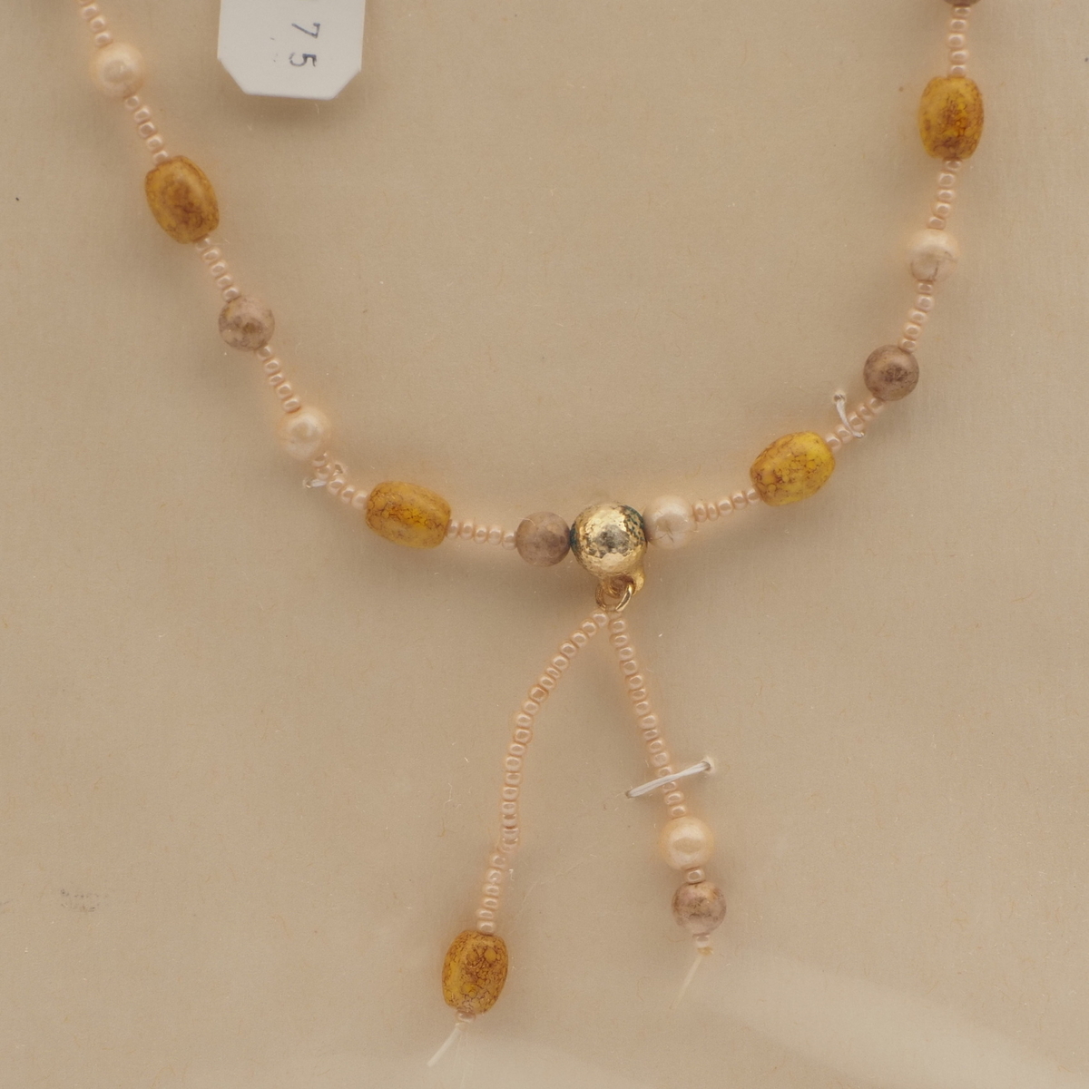 Vintage Czech necklace marble lustre glass beads 