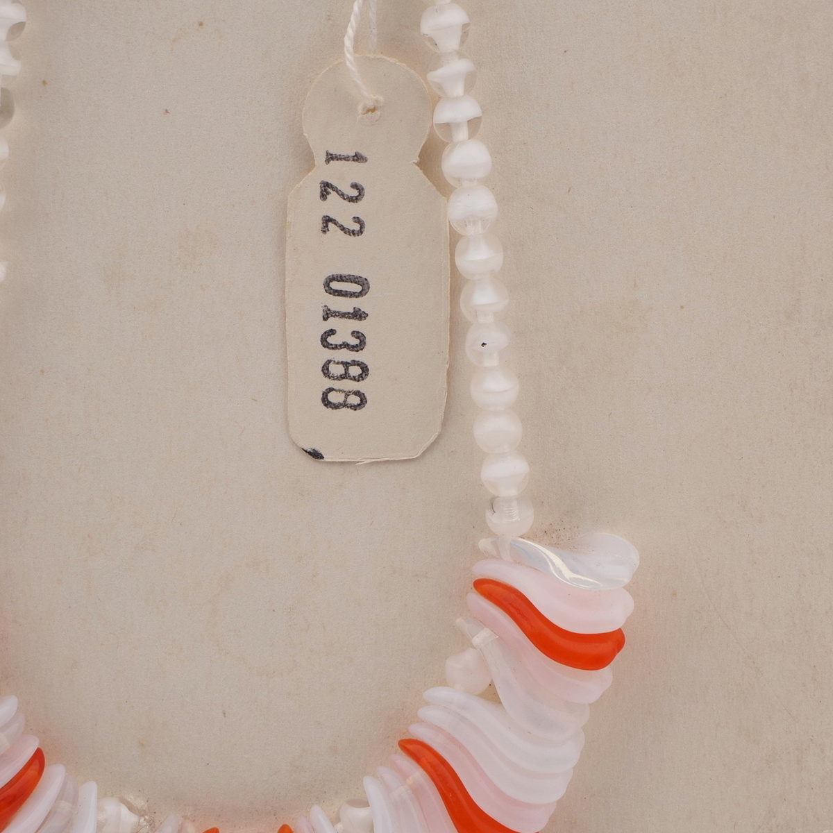 Vintage Czech necklace opaline pendant bicolor glass beads for repair