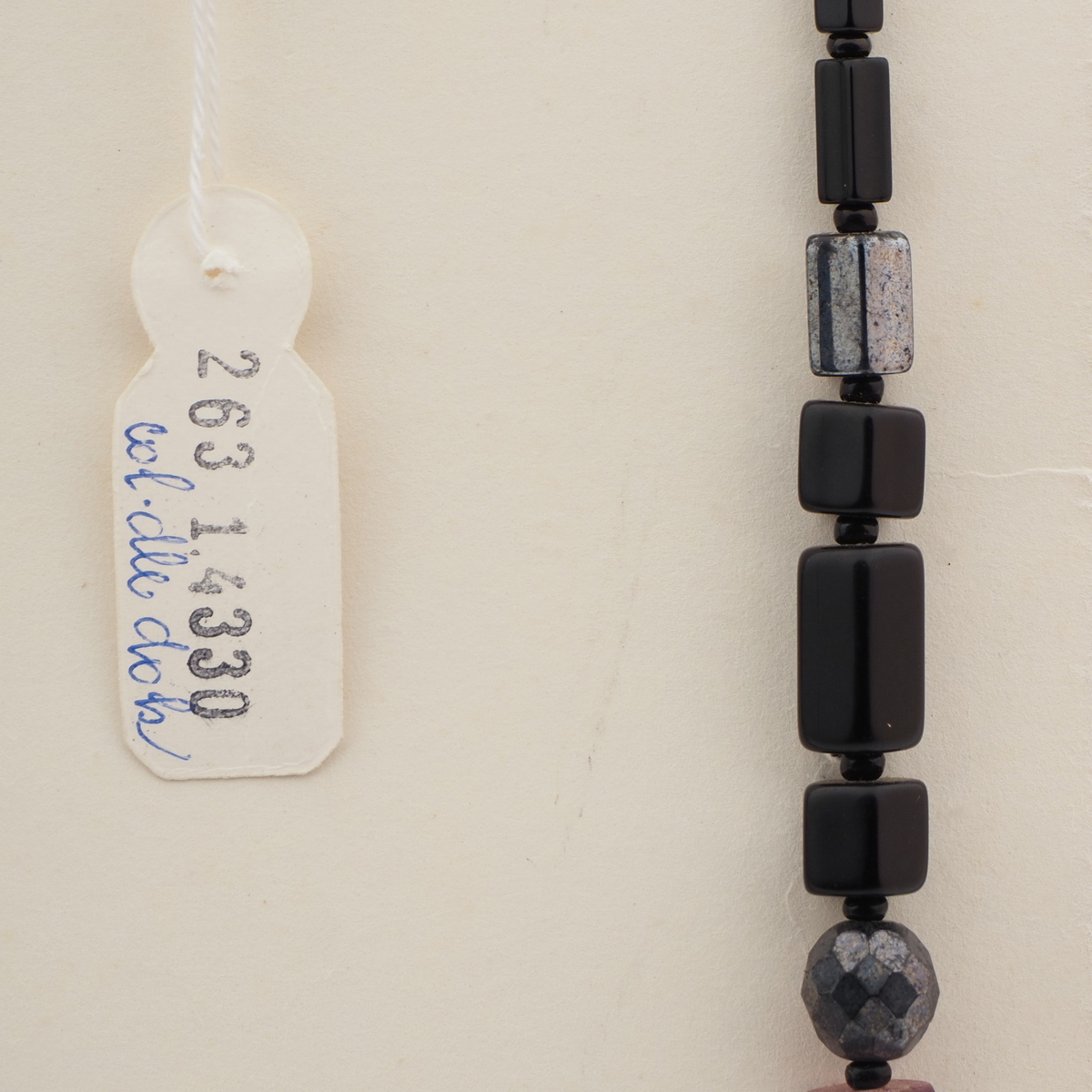 Vintage Czech necklace hematite black purple faceted glass beads