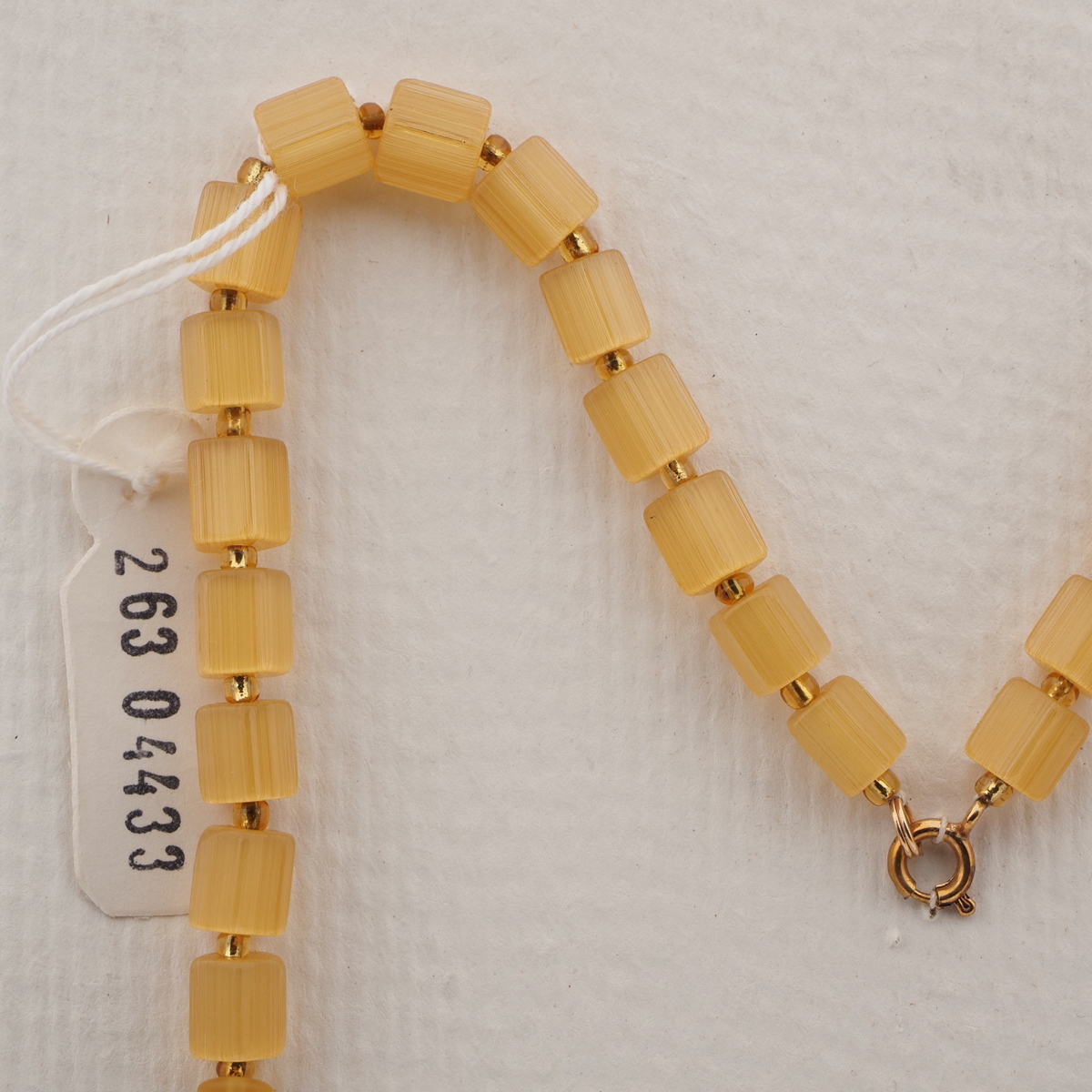 Vintage Czech necklace topaz pentagon nugget satin atlas glass beads
