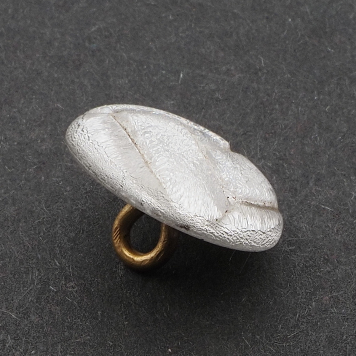 Czech Victorian antique silver foil clear lampwork glass button 15mm rosette shank