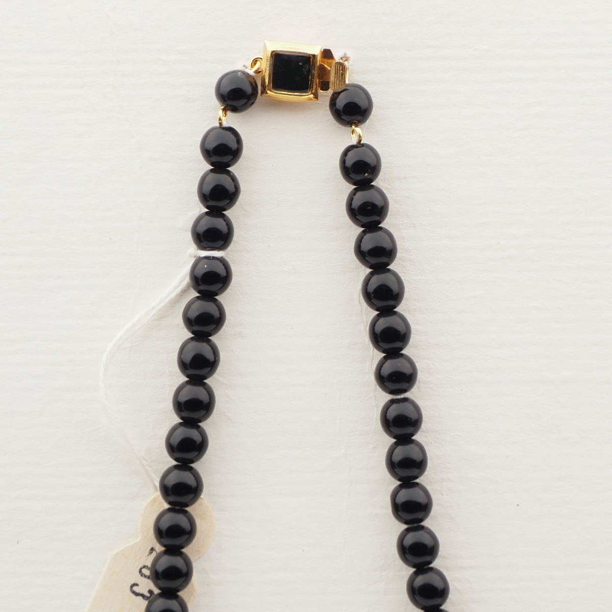 Vintage Czech necklace black teardrop lampwork glass beads