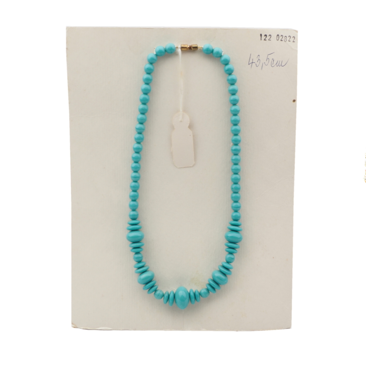 Vintage Czech necklace turquoise round rondelle glass beads