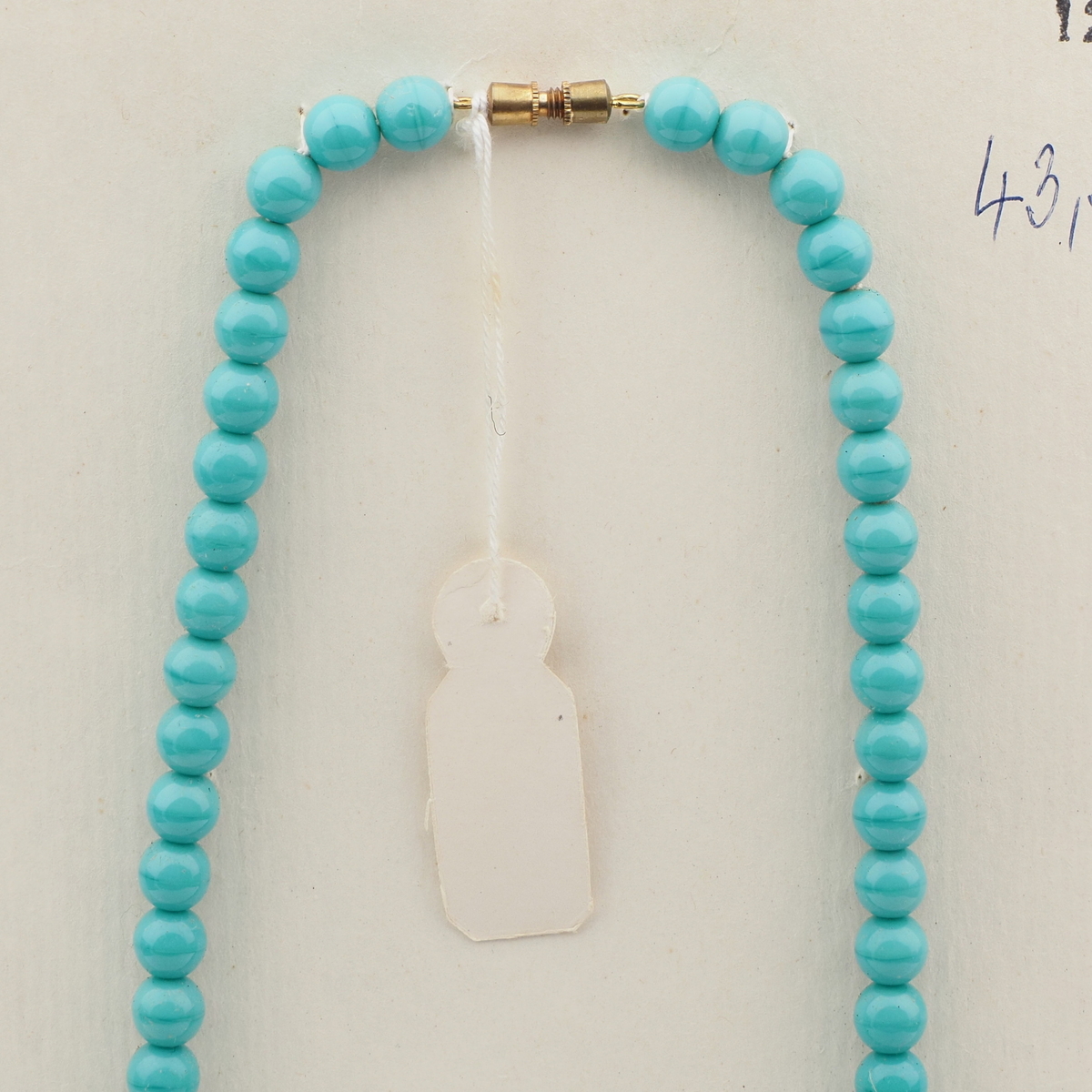 Vintage Czech necklace turquoise round rondelle glass beads